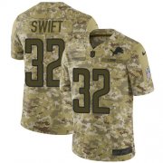 Wholesale Cheap Nike Lions #32 D'Andre Swift Camo Youth Stitched NFL Limited 2018 Salute To Service Jersey