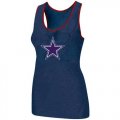 Wholesale Cheap Women's Nike Dallas Cowboys Big Logo Tri-Blend Racerback Stretch Tank Top Blue