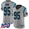 Wholesale Cheap Nike Panthers #95 Derrick Brown Silver Men's Stitched NFL Limited Inverted Legend 100th Season Jersey