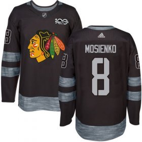 Wholesale Cheap Adidas Blackhawks #8 Bill Mosienko Black 1917-2017 100th Anniversary Stitched NHL Jersey