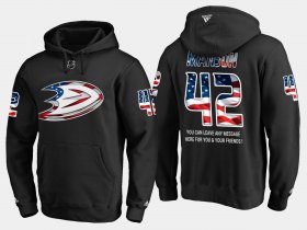 Wholesale Cheap Ducks #42 Josh Manson NHL Banner Wave Usa Flag Black Hoodie