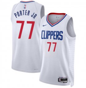 Men\'s Los Angeles Clippers #77 Kevin Porter Jr White Association Edition Stitched Jersey