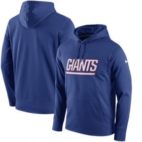 Wholesale Cheap Men\'s New York Giants Nike Royal Circuit Wordmark Essential Performance Pullover Hoodie