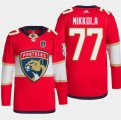 Cheap Men's Florida Panthers #77 Niko Mikkola Red 2024 Stanley Cup Final Patch Stitched Jersey