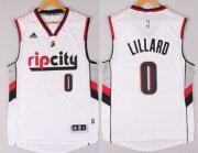 Wholesale Cheap Portland Trail Blazers #0 Damian Lillard Rip City Revolution 30 Swingman 2014 New White Jersey