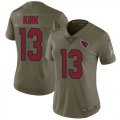 Wholesale Cheap Nike Cardinals #13 Christian Kirk Olive Women's Stitched NFL Limited 2017 Salute to Service Jersey