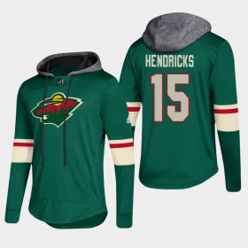 Wholesale Cheap Wild #15 Matt Hendricks Green 2018 Pullover Platinum Hoodie