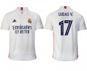 Wholesale Cheap Men 2020-2021 club Real Madrid home aaa version 17 white Soccer Jerseys