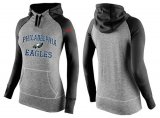 Wholesale Cheap Women's Nike Philadelphia Eagles Performance Hoodie Grey & Black_2