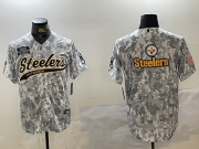 Cheap Men's Pittsburgh Steelers Team Logo 2024 Arctic Camo Salute to Service Stitched Baseball Jerseys