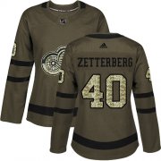 Wholesale Cheap Adidas Red Wings #40 Henrik Zetterberg Green Salute to Service Women's Stitched NHL Jersey