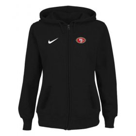 Wholesale Cheap Women\'s San Francisco 49ers Stadium Rally Full Zip Hoodie Black