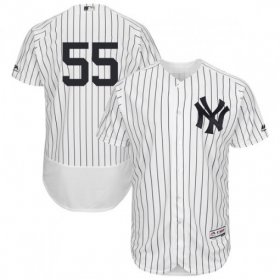 Wholesale Cheap Yankees #55 Domingo German White Strip Flexbase Authentic Collection Stitched MLB Jersey