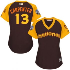 Wholesale Cheap Cardinals #13 Matt Carpenter Brown 2016 All-Star National League Women\'s Stitched MLB Jersey