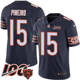 Wholesale Cheap Nike Bears #15 Eddy Pineiro Navy Blue Team Color Men\'s 100th Season Stitched NFL Vapor Untouchable Limited Jersey