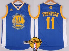 Wholesale Cheap Men\'s Golden State Warriors #11 Klay Thompson Blue 2016 The NBA Finals Patch Jersey