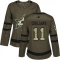 Cheap Adidas Stars #11 Andrew Cogliano Green Salute to Service Women's Stitched NHL Jersey