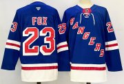 Cheap Men's New York Rangers #23 Adam Fox Royal 2024-25 Home With A Patch Stitched Hockey Jersey