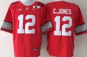 Wholesale Cheap Ohio State Buckeyes #12 Cardale Jones 2015 Playoff Rose Bowl Special Event Diamond Quest Red 2015 BCS Patch Jersey