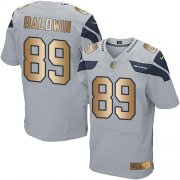 Wholesale Cheap Nike Seahawks #89 Doug Baldwin Grey Alternate Men's Stitched NFL Elite Gold Jersey