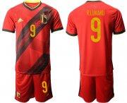 Wholesale Cheap Men 2021 European Cup Belgium home red 9 Soccer Jersey