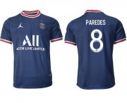 Wholesale Cheap Men 2021-2022 ClubParis Saint-Germainhome aaa version blue 8 Soccer Jersey