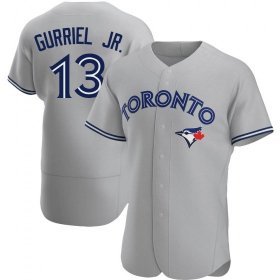 Wholesale Cheap MEN\'S TORONTO BLUE JAYS #13 LOURDES GURRIEL JR. GRAY ROAD JERSEY