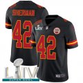 Wholesale Cheap Nike Chiefs #42 Anthony Sherman Black Super Bowl LIV 2020 Youth Stitched NFL Limited Rush Jersey