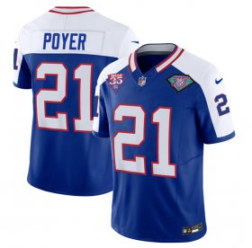 Wholesale Cheap Men\'s Buffalo Bills #21 Jordan Poyer Blue White 2023 F.U.S.E. 75th Anniversary Throwback Vapor Untouchable Limited Football Stitched Jersey