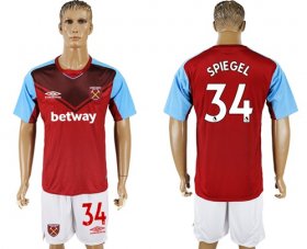 Wholesale Cheap West Ham United #34 Spiegel Home Soccer Club Jersey