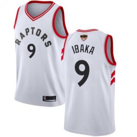 Wholesale Cheap Raptors #9 Serge Ibaka White 2019 Finals Bound Basketball Swingman Association Edition Jersey