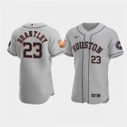 Wholesale Cheap Men's Houston Astros #23 Michael Brantley Gray 60th Anniversary Flex Base Stitched Baseball Jersey