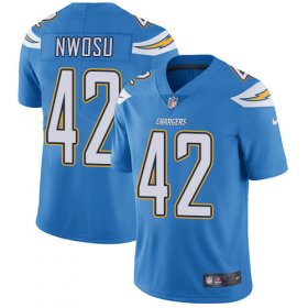 Wholesale Cheap Nike Chargers #42 Uchenna Nwosu Electric Blue Alternate Men\'s Stitched NFL Vapor Untouchable Limited Jersey