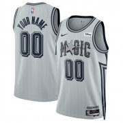 Cheap Men's Orlando Magic Active Player Custom Silver 2024-25 City Edition Stitched Basketball Jersey