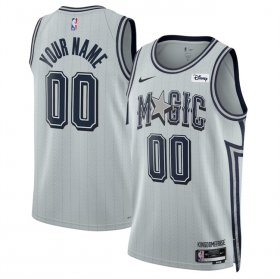 Cheap Men\'s Orlando Magic Active Player Custom Silver 2024-25 City Edition Stitched Basketball Jersey