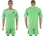 Wholesale Cheap Italy Blank Green Goalkeeper Soccer Country Jersey