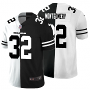 Cheap Chicago Bears #32 David Montgomery Men's Black V White Peace Split Nike Vapor Untouchable Limited NFL Jersey