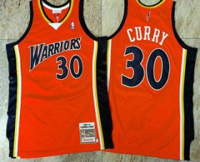 Wholesale Cheap Men\'s Golden State Warriors #30 Stephen Curry 2009-10 Orange Hardwood Classics Soul AU Throwback Jersey