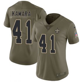 Wholesale Cheap Nike Saints #41 Alvin Kamara Olive Women\'s Stitched NFL Limited 2017 Salute to Service Jersey