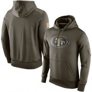 Wholesale Cheap Men's San Francisco 49ers Nike Olive Salute To Service KO Performance Hoodie