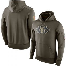 Wholesale Cheap Men\'s San Francisco 49ers Nike Olive Salute To Service KO Performance Hoodie