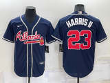 Wholesale Men's Atlanta Braves #23 Michael Harris II Navy Blue Stitched MLB Cool Base Nike Jersey