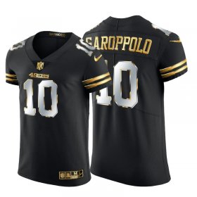 Wholesale Cheap San Francisco 49ers #10 Jimmy Garoppolo Men\'s Nike Black Edition Vapor Untouchable Elite NFL Jersey