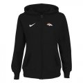 Wholesale Cheap Women's Denver Broncos Stadium Rally Full Zip Hoodie Black