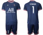 Wholesale Cheap Men 2021-2022 Club Paris Saint-Germain home blue 1 Soccer Jersey