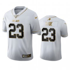 Wholesale Cheap Buffalo Bills #23 Micah Hyde Men\'s Nike White Golden Edition Vapor Limited NFL 100 Jersey