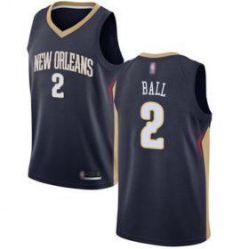 Wholesale Cheap Pelicans #2 Lonzo Ball Navy Basketball Swingman Icon Edition Jersey