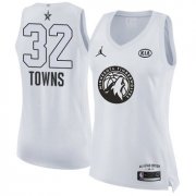 Wholesale Cheap Nike Minnesota Timberwolves #32 Karl-Anthony Towns White Women's NBA Jordan Swingman 2018 All-Star Game Jersey