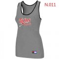 Wholesale Cheap Women's Nike Minnesota Twins Tri-Blend Racerback Stretch Tank Top Light Grey