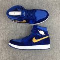 Wholesale Cheap Air Jordan 1 GS Retro Shoes True Blue/Gold-White